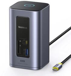 Baseus DOCKING STATION Baseus Spacemate RD1 12 in 1, input USB Type-C, output 2xHDMI 4K@60Hz, 2xUSB-C (10Gbps), 2xUSB-A (5Gbps), 2xUSB, 1xRJ45, card reader SD/micro SD, 1XUSB-C (B00568103813-00)