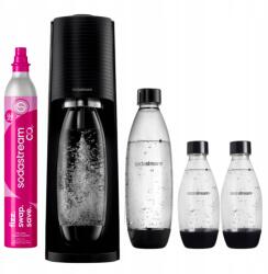 SodaStream Szódakészítő Gép SodaStream Terra fekete vízhez 3 palack CO2 gázpatron (5902701856373)