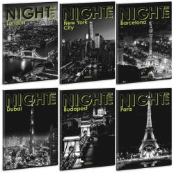 Ars Una Füzet kockás ARS UNA A/4 40 lapos Extra kapcsos Night Life (53125828) - papir-bolt