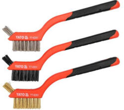  YATO YT-6351 Drótkefekészlet 3 részes 180mm 3 soros (acél, réz, nylon) (6351) (YT-6351)