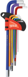 TOYA YT-05634 Színezett imbusz kulcs készlet 9 részes 1, 5-10mm extra hosszú (05634) (YT-05634)