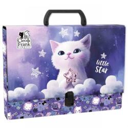 DERFORM Mapă din carton laminat cu mâner, închidere cu clemă, A4, Cleo&Frank, model Little Star - Derform, 5cm