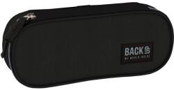 DERFORM Penar cu fermoar, formă ovală, model Black Simple ( Mov) - BackUp Penar