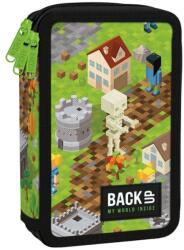 DERFORM Penar cu trei compartimente, echipat cu rechizite model Minecraft Gamer - BackUp Penar