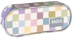 DERFORM Penar cu fermoar, formă ovală, model Carouri Pastel - BackUp Penar
