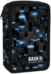 DERFORM Penar cu două compartimente, echipat cu rechizite model Iron Blue - BackUp, Penar