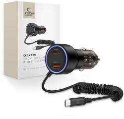 Tech-Protect CC05 PD60W 2 portos autós töltő USB-C kábellel - fekete (tech_5906302361717)