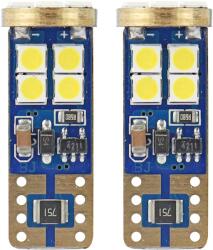 AMiO Bec LED T10 Canbus alb 12-24V 2.3W 12 SMD pentru pozitie, set 2 buc (AM01636)