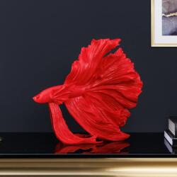 IV Interior Concept Statueta decorativa extravaganta Fisch Crowntail 35cm, rosu (A-43173 VC)