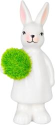 MagicHome Decoratiune iepuras de Paste MagicHome cu ou verde, 4, 7x6x12, 7 cm (8091834)