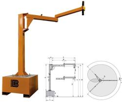 LINK SPA Macara pivotanta cu brat articulat si fundatie propie M1045 200 kg 2650 mm
