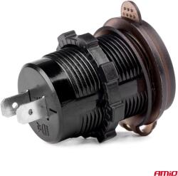 Amio Incarcator auto USB dublu AMIO QC3.0 12/24V cu voltmetru digital (AM02856)