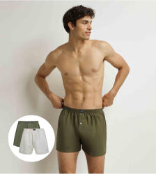 DIM COTTON STRETCH LOOSE BOXER 2x - Мъжки свободни боксерки 2 бр. - сиво - зелено DIM | Zelen | МЪЖЕ | M