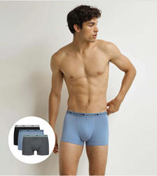 DIM GOTS COTTON STRETCH BOXER 3x - Мъжки боксерки от биологичен памук 3 бр. - сиво - синьо - черно DIM | Cheren | МЪЖЕ | M