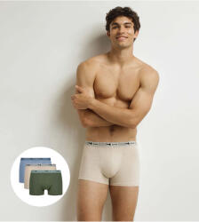 DIM GOTS COTTON STRETCH BOXER 3x - Мъжки боксерки от биологичен памук 3 бр. - зелено - светлокафяво - светлосиньо DIM | Sin | МЪЖЕ | M
