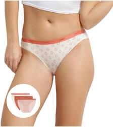 DIM LES POCKETS COTTON SLIP 3x - Дамски памучни бикини 3 бр. - крем - тухла DIM | Oranzhev | ЖЕНИ | M