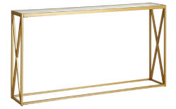 PAKOWORLD Consolă sticla Kantoo, Auriu, 120x25x75 cm (197-000256)