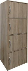 PAKOWORLD Dulap coloana Soline, Lemn, Alb - Stejar, 40x34x120 cm (383-000014)