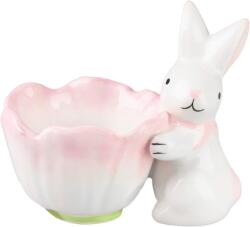 MagicHome Iepuras decorativ MagicHome cu bol pentru oua, roz, 7x9x8 cm (8091826)
