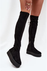 Big star shoes Дамски ботуши над коляното на платформа Big Star - черни BIG STAR SHOES | Cheren | ЖЕНИ | 38
