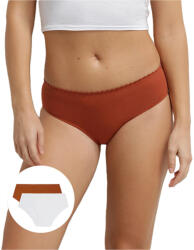 DIM BODY TOUCH MIDI BRIEF 2x - Дамски бикини 2 бр. - тухла - бяло DIM | Byal | ЖЕНИ | S