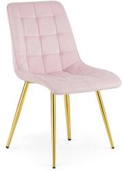 FDY Scaun Bucatarie/Dining Spirit Catifea Roz Deschis, Picioare Metalice, Finisaj Auriu