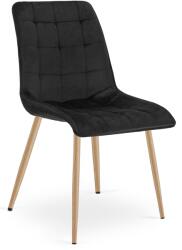 FDY Scaun Bucatarie/Dining Spirit Catifea Negru, Picioare Metalice, Finisaj Lemn
