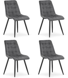 FDY Set 4 Scaune Bucatarie/Dining Spirit Catifea Gri Inchis