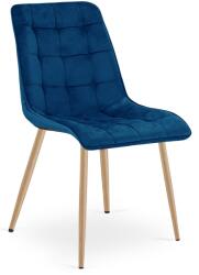 FDY Scaun Bucatarie/Dining Spirit Catifea Albastru, Picioare Metalice, Finisaj Lemn