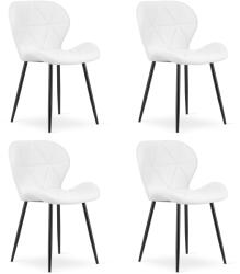 FDY Set 4 Scaune Bucatarie/Dining Miller Piele Ecologica Alb
