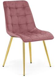FDY Scaun Bucatarie/Dining Spirit Catifea Roz, Picioare Metalice, Finisaj Auriu