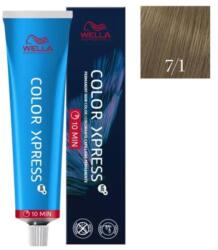 Wella Vopsea de par permanenta Wella Professionals Color Xpress 7 1, Blond Mediu Cenusiu, 60 ml
