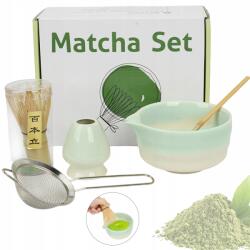 Bedee Komplett Matcha Szett 4 Részes Kerámia Bambusz Ideális Ajándék