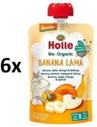 Holle Bio Banán Láma 100% gyümölcspüré banán, alma, mangó, sárgabarack 100 g