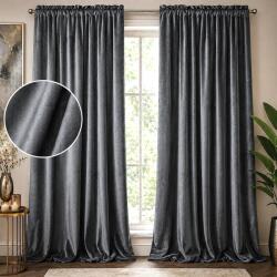 Flying Velúr Függöny Grafit Vastag Elegáns Szalag 140x250 Prémium Velúr (543C-25)