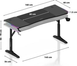 Huzaro Biurko gamingowe Huzaro Hero 4.6 RGB Black (HZ-HERO 4.6 RGB BLACK)