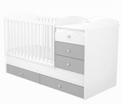 TIMBA Erik Maxi Kombi 5 fiókos gyermekágy - ezüst-fehér