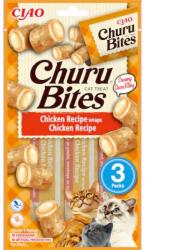Inaba Foods Ciao, Churu Bites, bucati de Pui umplute cu crema de Pui, 3x10g