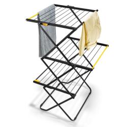 Joseph Joseph Сушилник за дрехи Joseph Joseph AirFrame 5000024, 16 м, 3 нива, Сгъваем, Заключващ механизъм, Удължени релси за дълги дрехи, Черен/жълт (5000024)