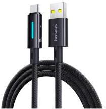 Baseus adatkábel (USB - Type-C, 2.4A, 100W, PD gyorstöltő, 100cm, cipőfűző, törésgátló, LED kijelző) (168807)