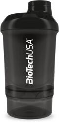 BioTechUSA Keverőpalack Biotech Wave+ Nano 300 ml (+150 ml) fekete-füst