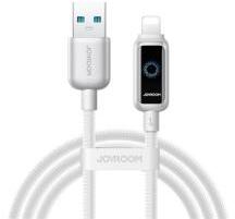 JOYROOM STARFLIGHT adatkábel (USB - lightning, 3A, PD gyorstöltő, LED jelzés, 120cm) FEHÉR (180172)