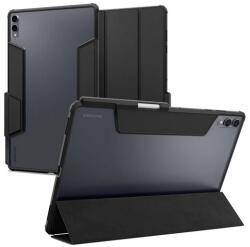 Spigen ultra hybrid pro tabletvédő álló, bőr hatású, flip, oldalra nyíló, trifold, asztali tartó, ceruza tartó, fekete, kompatibilis: Samsung Galaxy Tab S11 Ultra 5G, SM-X936B, / Galaxy Tab S11 Ultra WIFI, S