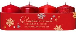 Bartek Candles oszlopgyertyák Glamour 50x70 piros mix 420g