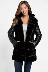 GUESS Geaca dama Guess din blana sintetica Factory Olivette L INTL Negru