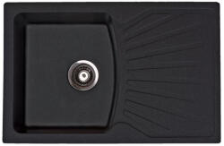  Gránit Mosogató Quadro Plus 770x500 Fekete Metalac