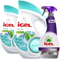 iGEL hipoallergén mosógél 2x 2 L (100 mosás) + Grátisz IGEL univerzális tisztító 650 ml (IG80847-IG80069)