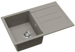 Evido Cubo 45S gránit mosogató, 780 x 500 mm, platina