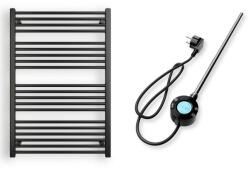 Nero Italia Törölközőszárító radiátor elektromos fűtőpatronnal 75 x 110 cm - Nero Italia S-600W (fekete)