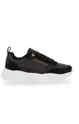 Tommy Hilfiger Tommy Hilfiger, Sportcipő velúr és bőr betétekkel, fekete, fehér, 39